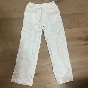 White Linen Pants! Never worn, super cute and perfect drawstring